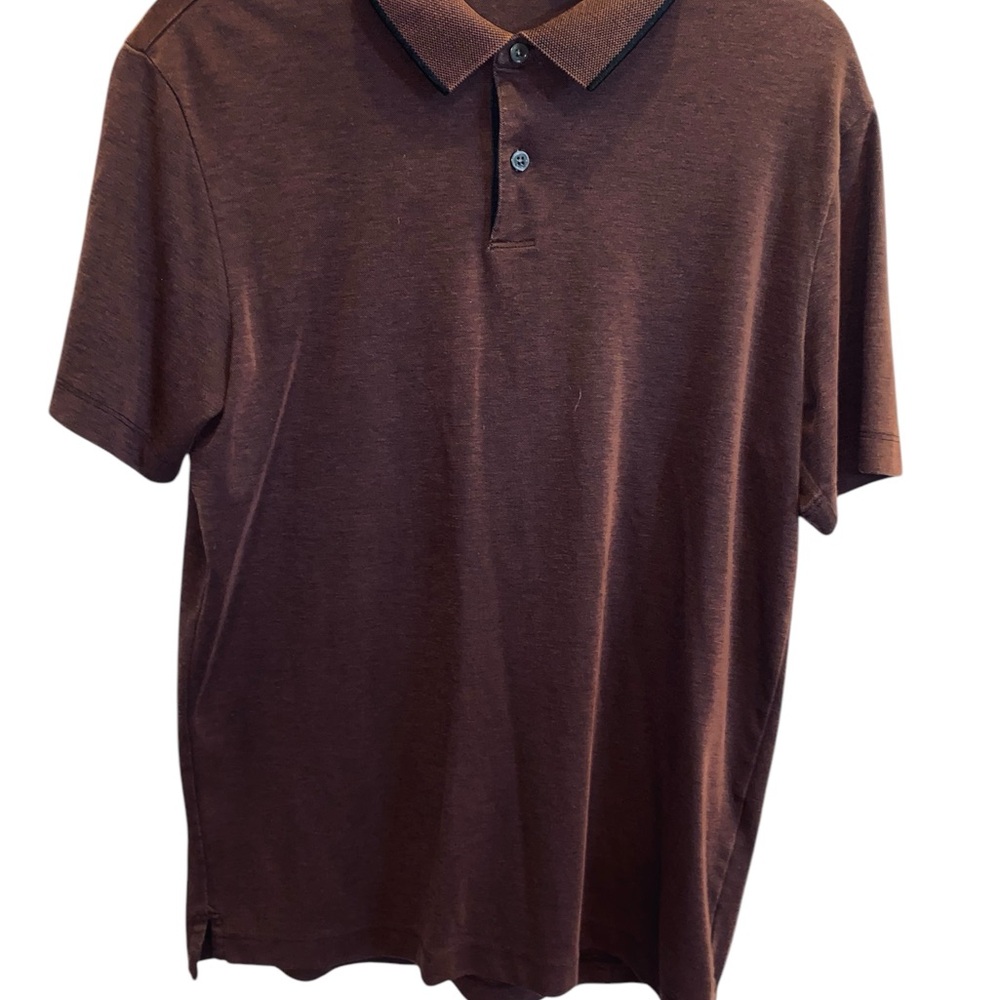Theory Men’s Blokecore Business Casual Burgundy Classic Pique Polo Shirt Sz M